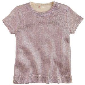 J Crew Girl’s Metallic Short Sleeve Sweater